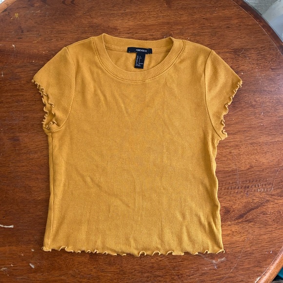 Forever 21 Tops - Mustard yellow/ orange crop top